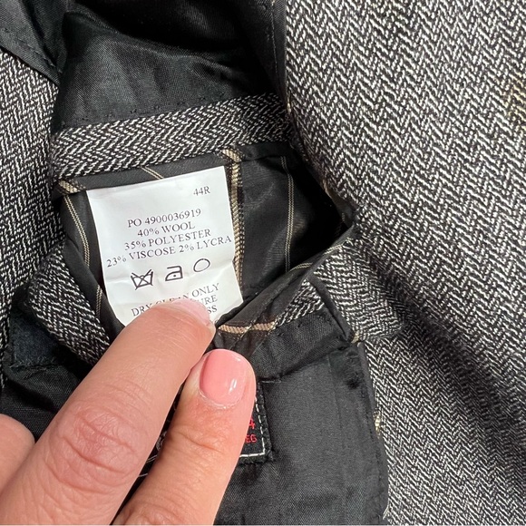 John Varvatos USA Herringbone Pattern Jacket, 44R Vintage Wool Blend - Picture 6 of 11